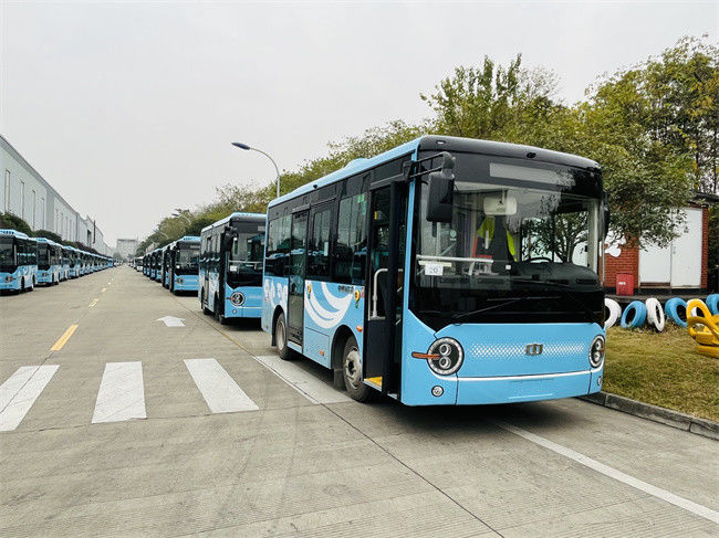 6.6 मीटर इलेक्ट्रिक सिटी बस 14 सीटों वाली मिनीबस 2 स्टेप ट्रैफिक बस सिटी परिवहन के लिए