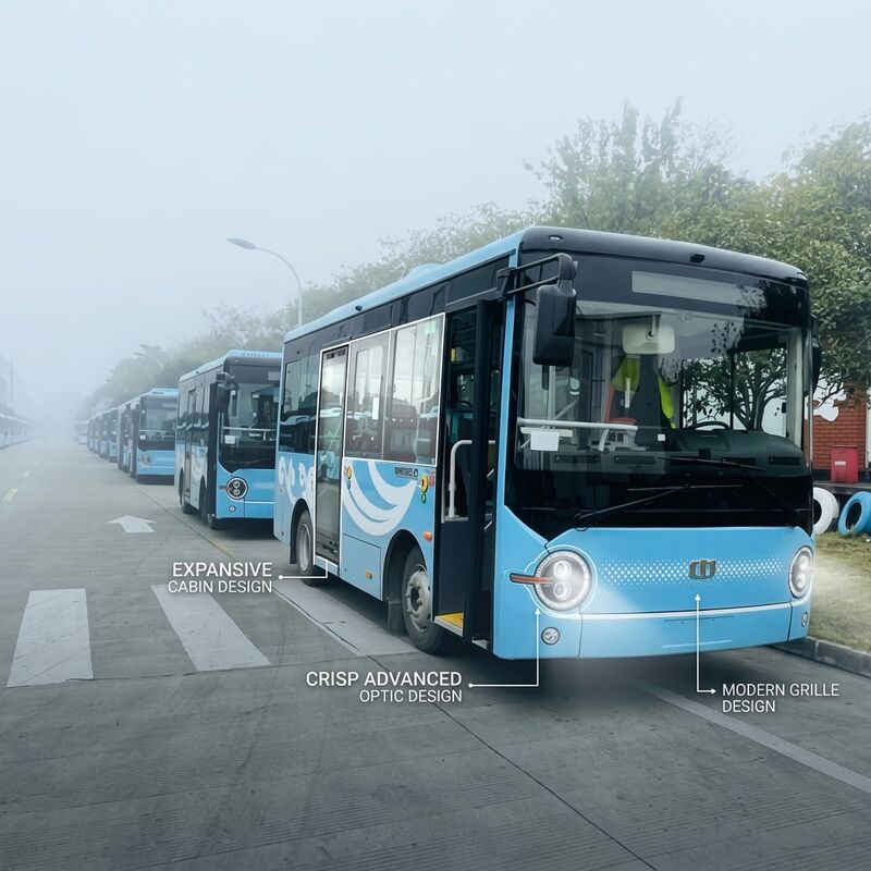 6.6 मीटर बैटरी इलेक्ट्रिक मिनीबस 19 सीटें 95.25kWh लंबी ड्राइव रेंज पर्यावरण के अनुकूल परिवहन।